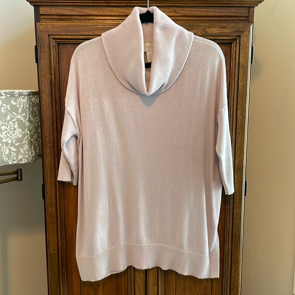 Chico's mauve cowel neck tunic sweater - size small